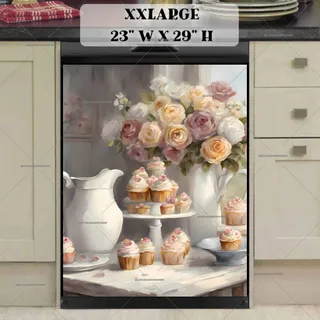 Preview of Romantic Afternoon Tea with Cupcakes magnet in XX Large size.