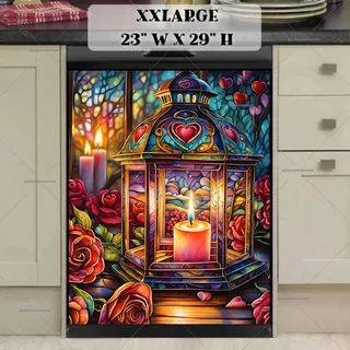 Preview of Stained Glass Valentine’s Decor magnet in XX Large size.