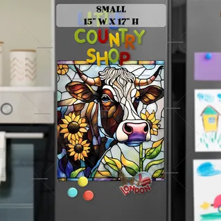 Preview of Country Cow with Sunflowers magnet in Small size.