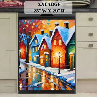 Preview of Colorful Winter Street magnet in XX Large size.