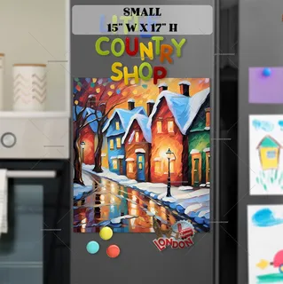 Preview of Colorful Winter Street magnet in Small size.