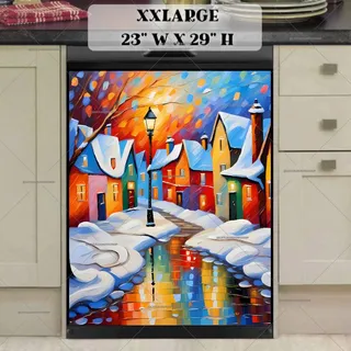 Preview of Colorful Christmas Town magnet in XX Large size.