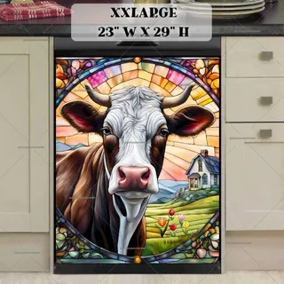 Preview of Stained Glass Cow in the Farm magnet in XX Large size.