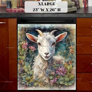 Preview of Baby Goat in the Flower Meadow magnet in Extra Large size.