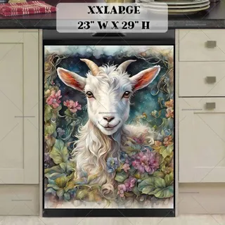 Preview of Baby Goat in the Flower Meadow magnet in XX Large size.