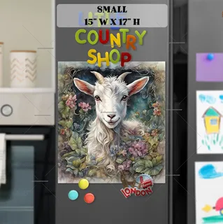 Preview of Baby Goat in the Flower Meadow magnet in Small size.