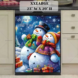 Preview of Christmas Snowman Couple magnet in XX Large size.