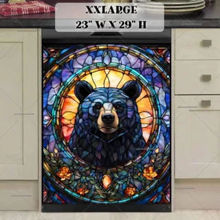 Preview of Stained Glass Bear Portrait magnet in XX Large size.