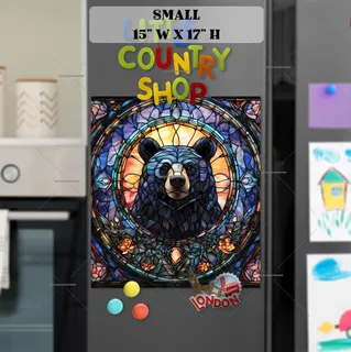 Preview of Stained Glass Bear Portrait magnet in Small size.