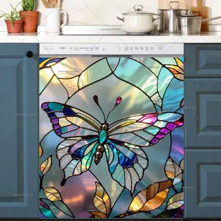 Preview of Pretty Stained Glass Butterfly magnet.