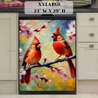 Preview of Springtime Cardinal Couple magnet in XX Large size.