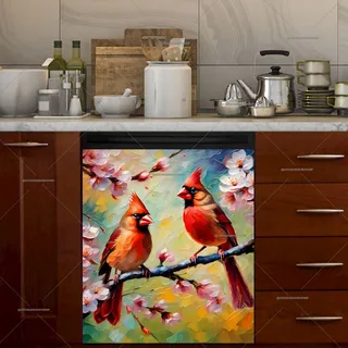 Preview of Springtime Cardinal Couple magnet.