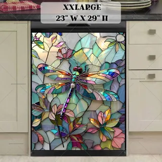 Preview of Stained Glass Summer Dragonfly magnet in XX Large size.