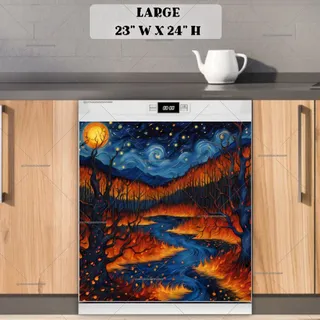 Preview of Starry Night and Autumn Forest magnet in Large size.