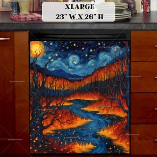 Preview of Starry Night and Autumn Forest magnet in Extra Large size.