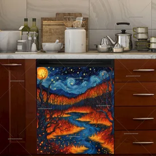 Preview of Starry Night and Autumn Forest magnet.