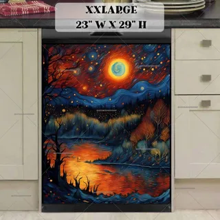 Preview of Whimsical Starry Autumn Night magnet in XX Large size.