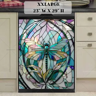 Preview of Pretty Stained Glass Dragonfly magnet in XX Large size.