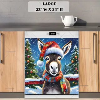 Preview of Cute Christmas Donkey magnet in Large size.