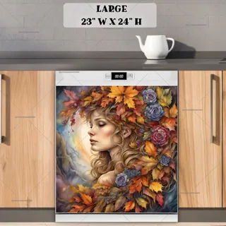 Preview of Beautiful Autumn Goddess magnet in Large size.