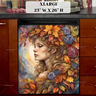 Preview of Beautiful Autumn Goddess magnet in Extra Large size.