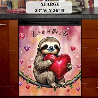 Preview of Valentine’s Sloth with a Big Heart magnet in Extra Large size.