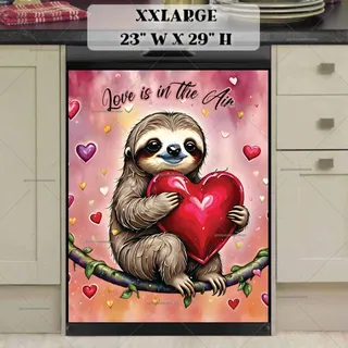 Preview of Valentine’s Sloth with a Big Heart magnet in XX Large size.