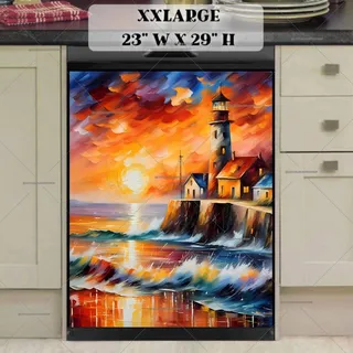 Preview of Lighthouse in the Glazing Sunset magnet in XX Large size.