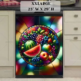 Preview of Stained Glass Watermelon, Apples and Grapes magnet in XX Large size.