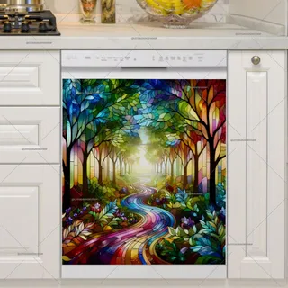 Preview of Stained Glass Summer Forest Path magnet.