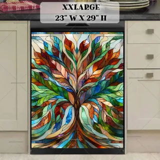 Preview of Stained Glass Oak Tree magnet in XX Large size.