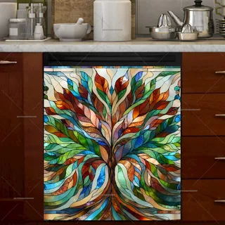 Preview of Stained Glass Oak Tree magnet.