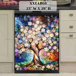 Preview of Stained Glass Spring Cherry Tree magnet in XX Large size.