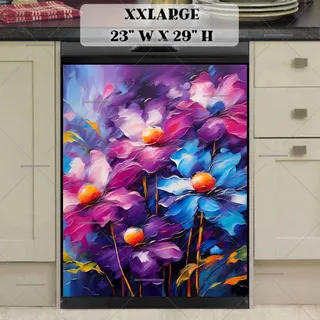 Preview of Blue and Purple Flowers magnet in XX Large size.