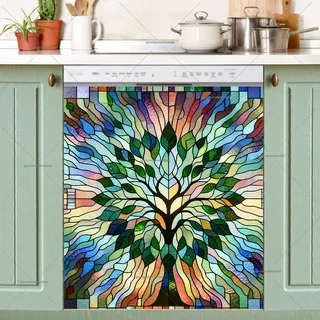 Preview of Stained Glass Tree in the Sunrise magnet.