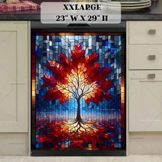 Preview of Stained Glass Autumn Maple Tree magnet in XX Large size.