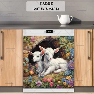 Preview of Two Cute Baby Goats magnet in Large size.