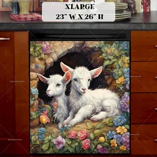 Preview of Two Cute Baby Goats magnet in Extra Large size.