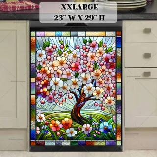 Preview of Stained Glass Spring Cherry Tree magnet in XX Large size.