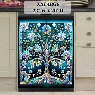 Preview of Stained Glass Spring Tree magnet in XX Large size.