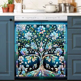 Preview of Stained Glass Spring Tree magnet.