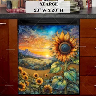 Preview of Blooming Sunset Sunflowers magnet in Extra Large size.