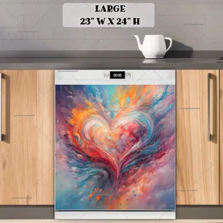 Preview of Abstract Watercolor Heart magnet in Large size.