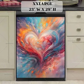 Preview of Abstract Watercolor Heart magnet in XX Large size.