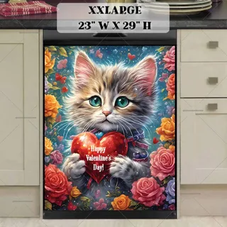 Preview of Valentine’s Kitten with Heart magnet in XX Large size.