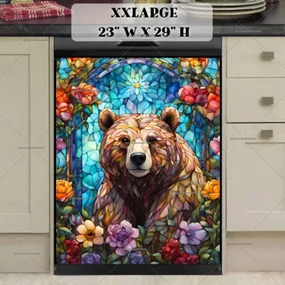 Preview of Lovely Stained Glass Bear magnet in XX Large size.