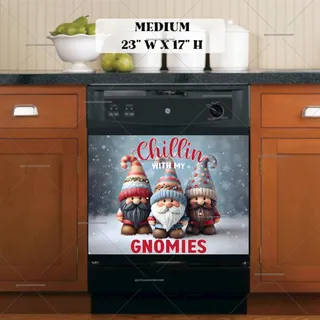 Preview of Three Cute Christmas Gnomes magnet in Medium size.