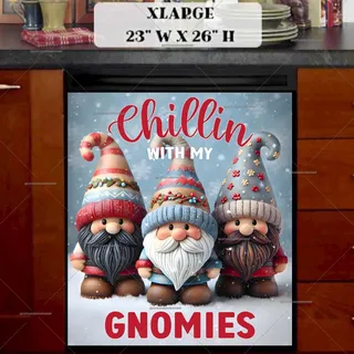 Preview of Three Cute Christmas Gnomes magnet in Extra Large size.