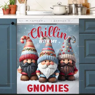 Preview of Three Cute Christmas Gnomes magnet.