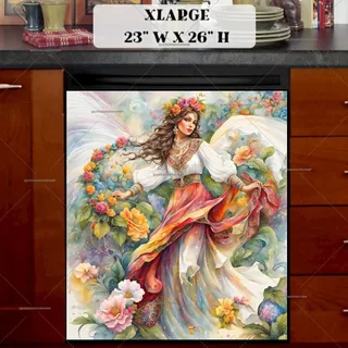 Preview of Pretty Folklore Dancer magnet in Extra Large size.